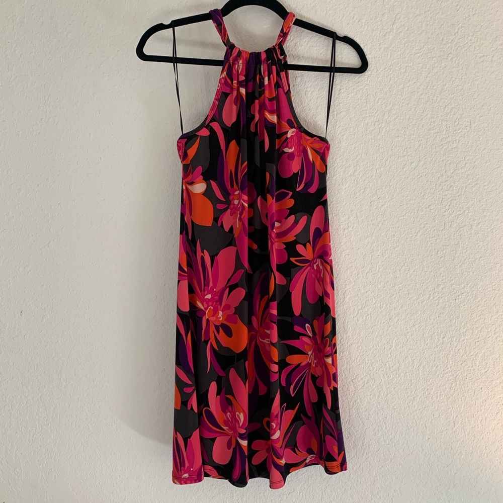 TRINA TURK floral halter top mini dress
